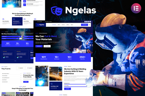 Ngelas - Welding & Cutting Services Elementor Template Kit