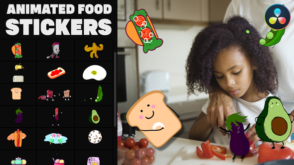 Animated Food Stickers for DaVinci Resolve