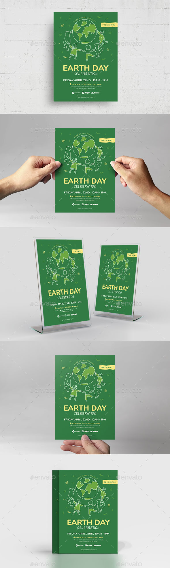 Simple Earth Day Flyer Template