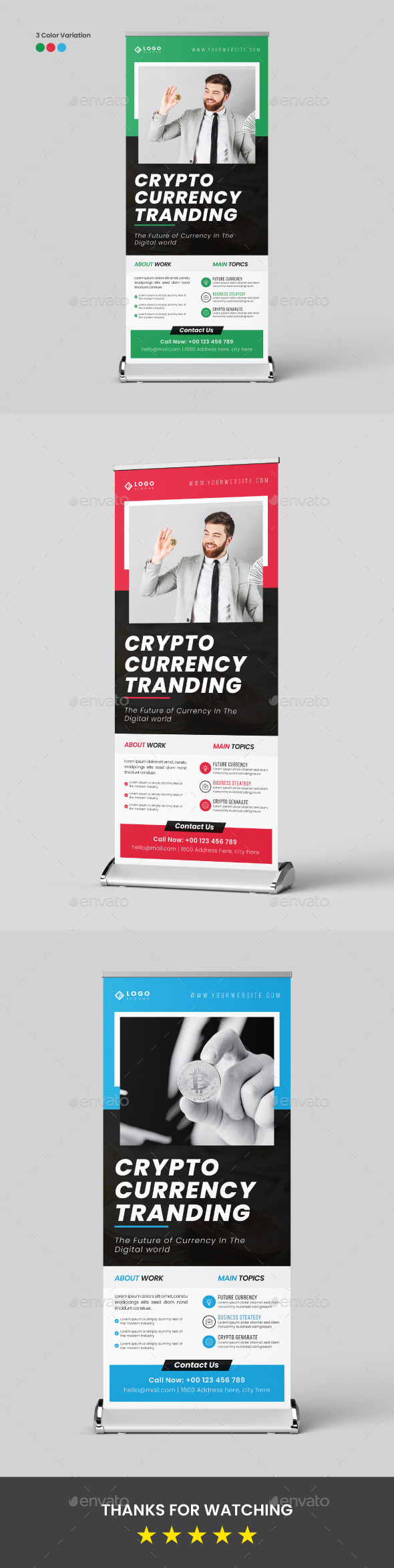 Crypto Currency Roll Up, Print Templates | GraphicRiver