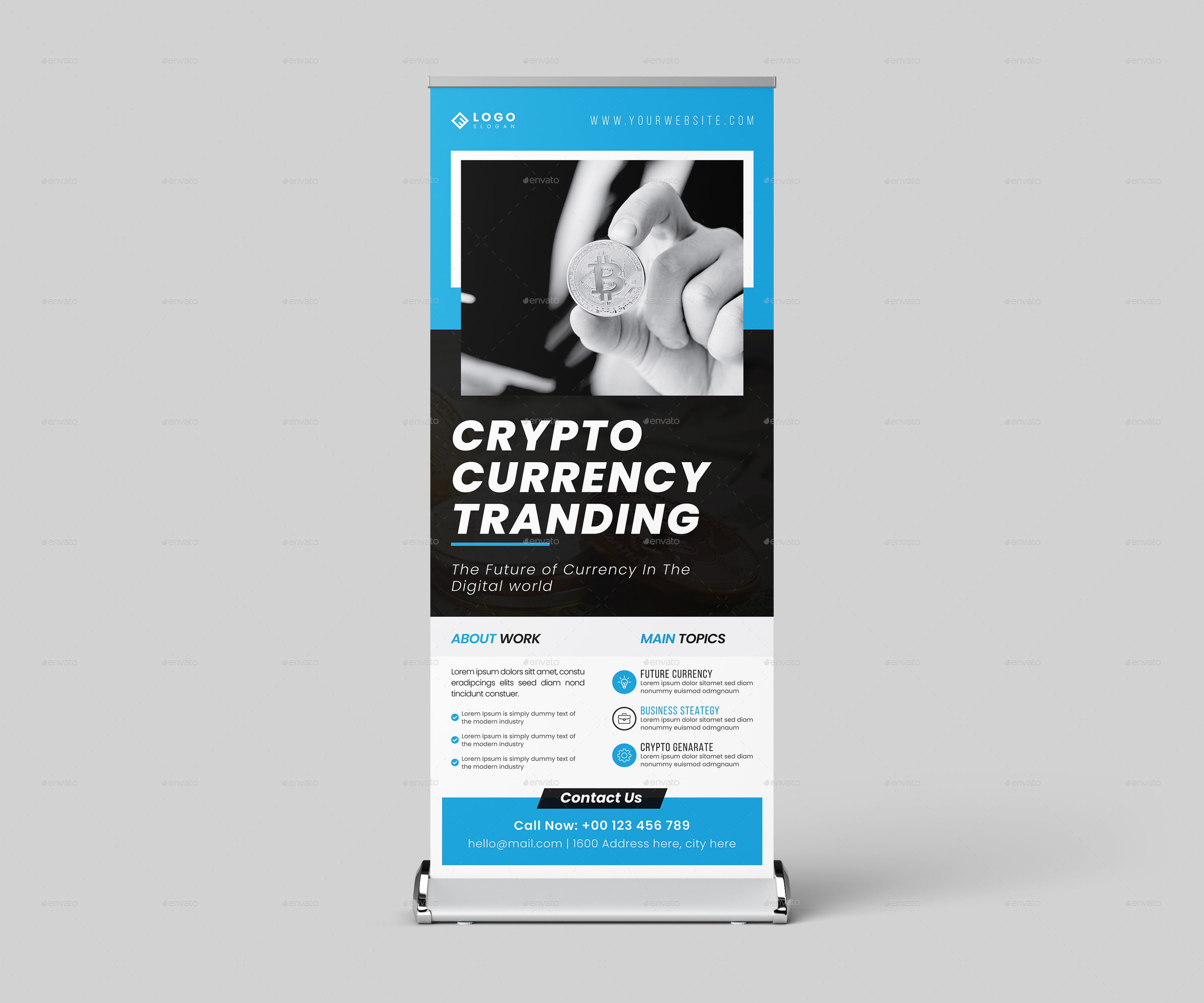 Crypto Currency Roll Up, Print Templates | GraphicRiver
