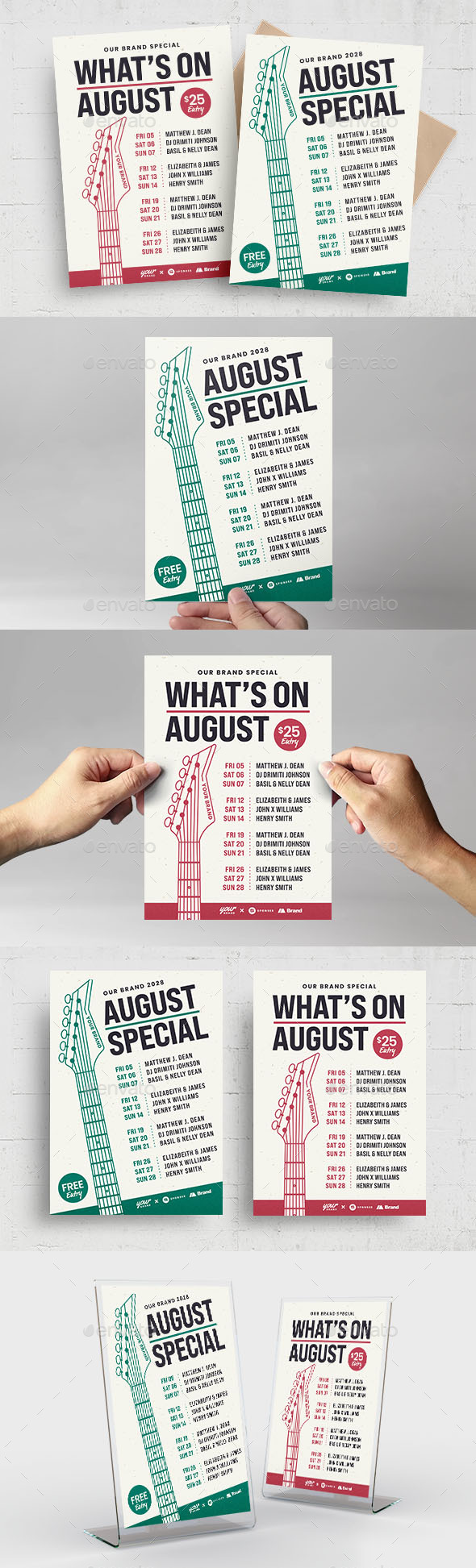 Gig Guide Guitar Flyer Template