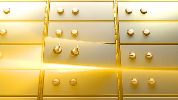 Safety Deposit box Opened by Two Golden Keys and then a Bright Light Appears alt