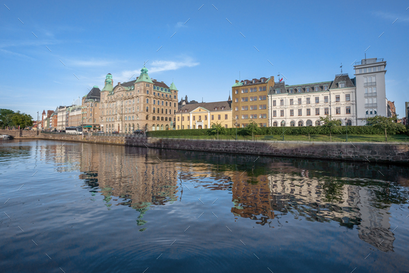 Malmo old town view from Canal with Skanepalatset building - Malmo ...