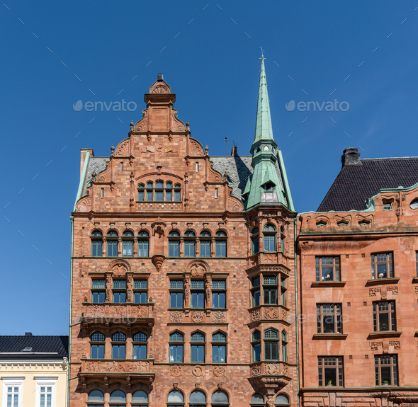 Lejonet Pharmacy building at Stortorget Square - the oldest pharmacy of Sweden - Malmo, Sweden
