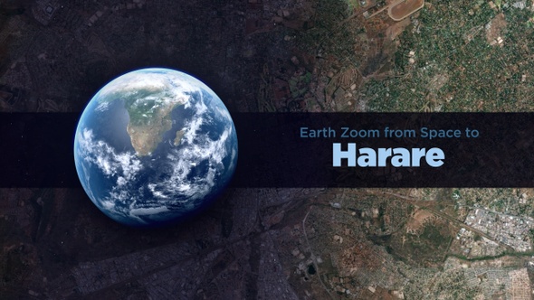 Harare (Zimbabwe) Earth Zoom to the City from Space