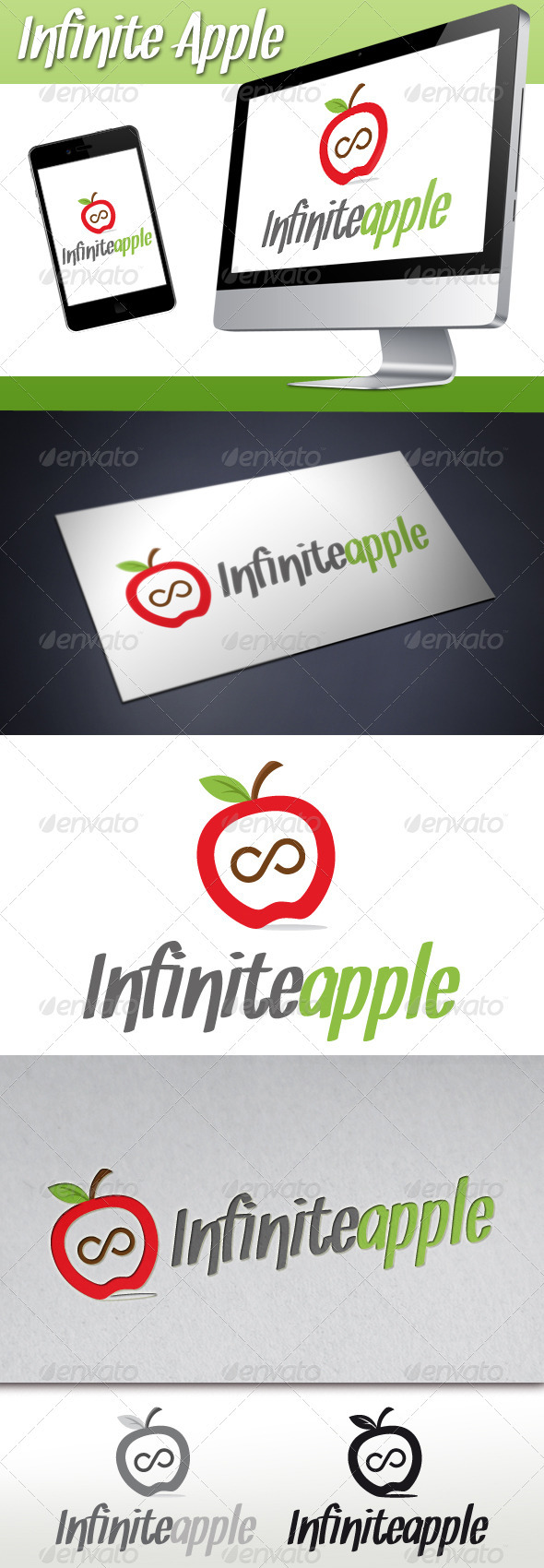 Infinite Apple Logo - Food Logo Templates