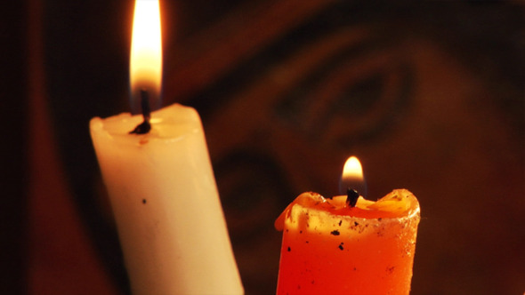 Candle And Christian Orthodox Icon 1