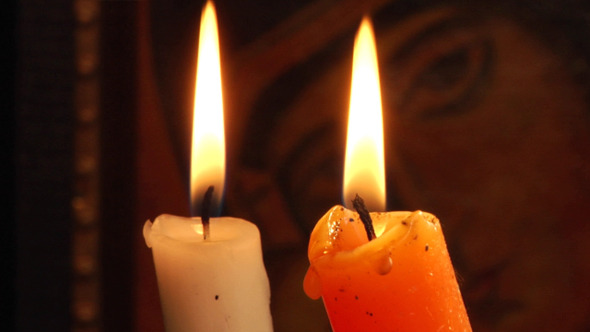 Candle And Christian Orthodox Icon 4
