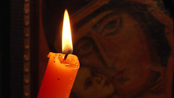 Candle And Christian Orthodox Icon 6