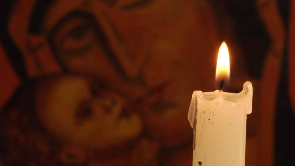 Candle And Christian Orthodox Icon 7