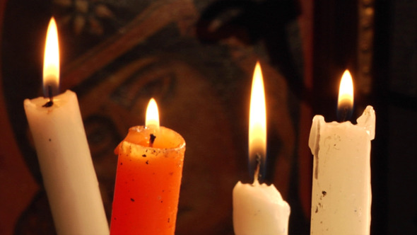 Candle And Christian Orthodox Icon 8