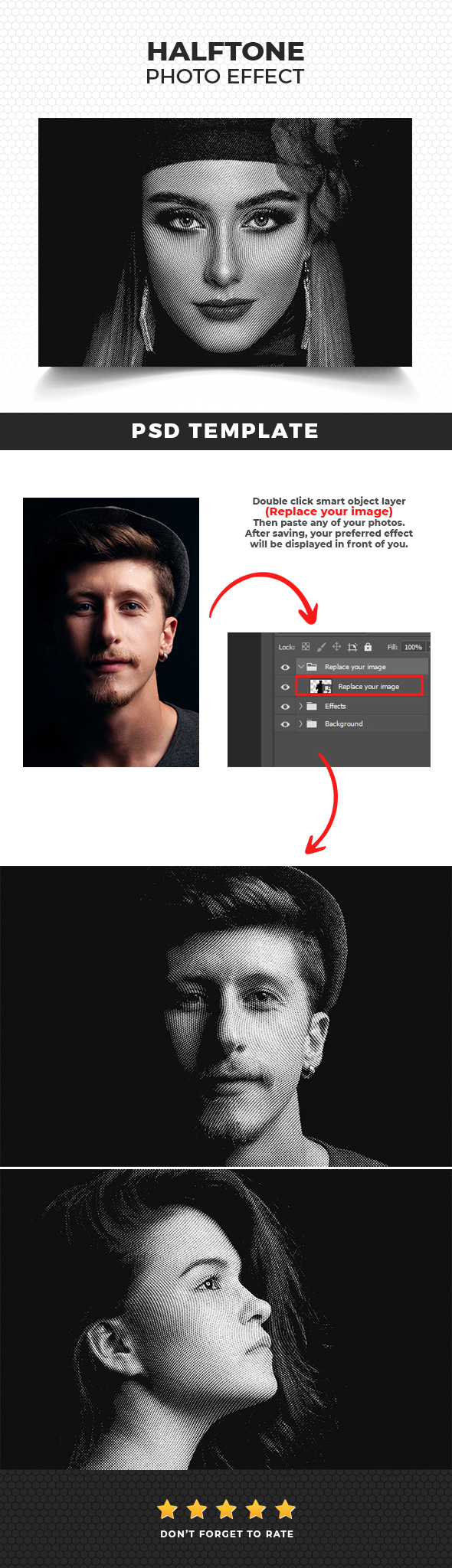 Halftone Photo Effect Template