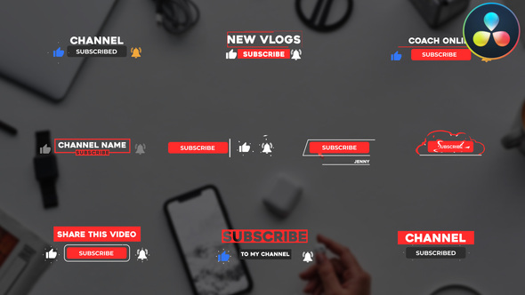 Youtube Subscribe Buttons | DaVinci Resolve