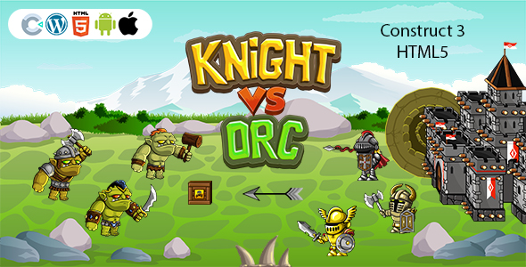 [DOWNLOAD]Knight vs Orc Game (Construct 3 | C3P | HTML5) Castle Protecting Game