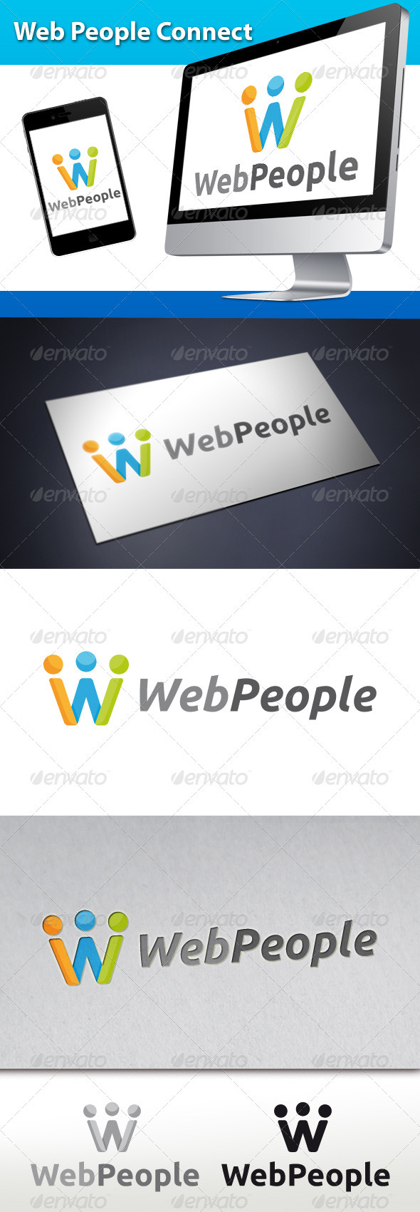 Web People Connect Logo Preview - Letters Logo Templates