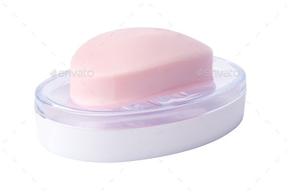 Soap and soap box isolated on a white background