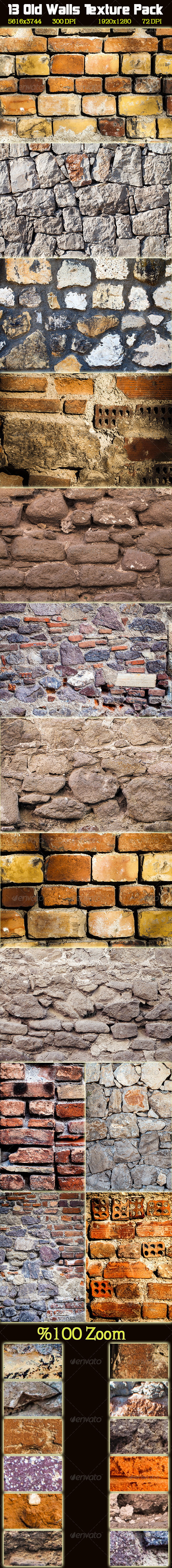 13 Old Wall Texture Pack - Stone Textures