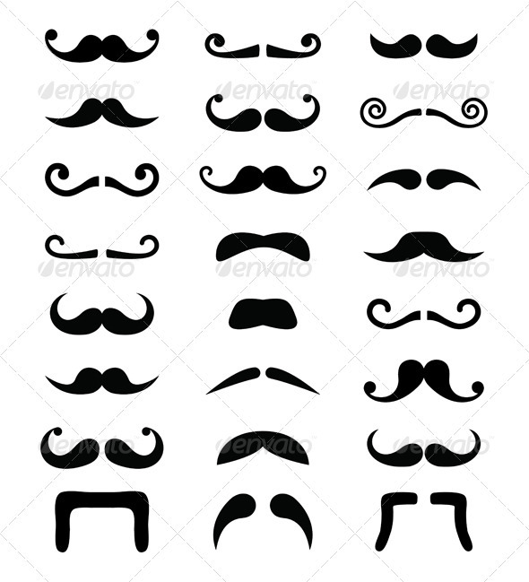 Moustache icons isolated set - People Characters