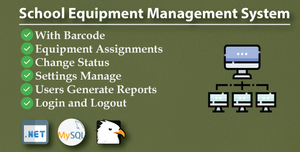 School Equipment Management System with Barcode
