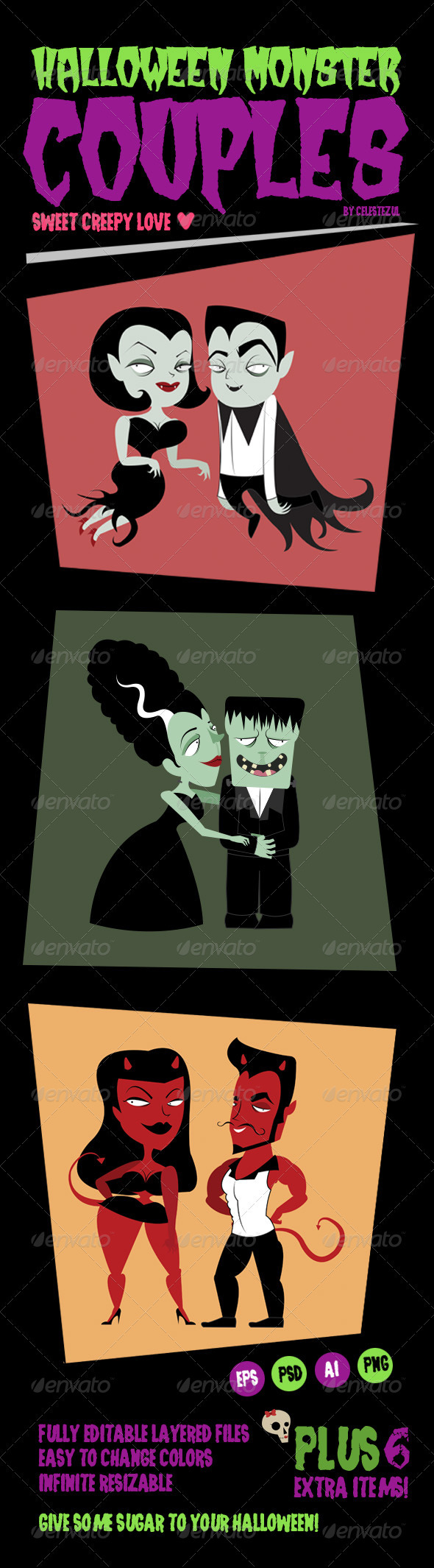 Halloween Monster Couples - People Characters