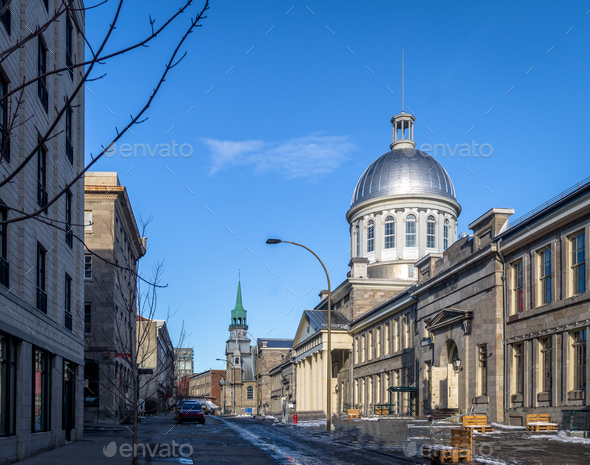 Old Montreal and Bonsecours Market - Montreal, Quebec, Canada - Stock Photo - Images