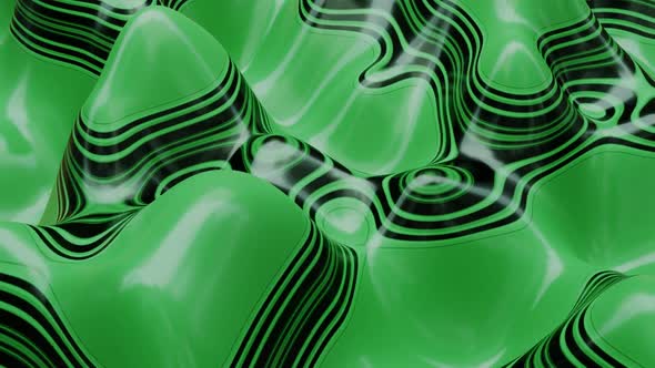 Loop Vj Background Animation Of Green Abstract Waves 02