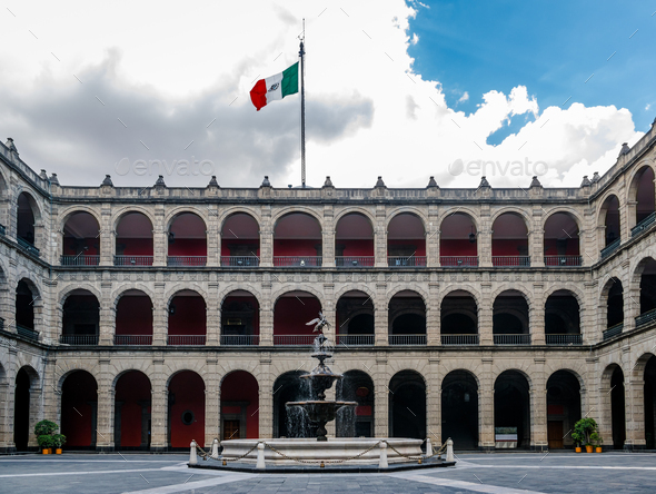 Palacio Nacional (National Palace) Fountain - Mexico City, Mexico