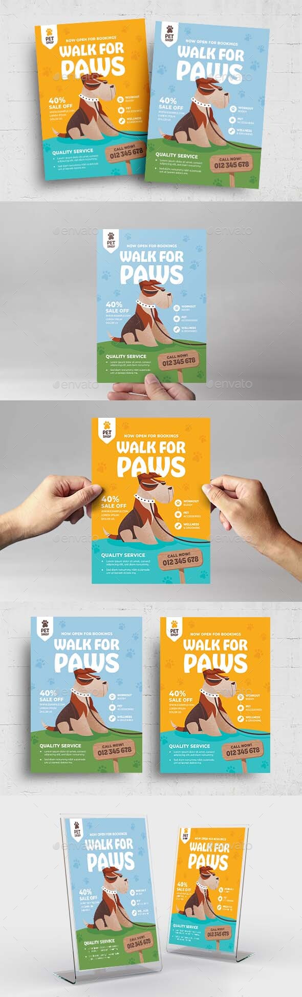 Dog Walking Flyer Poster Template