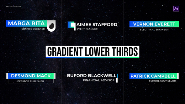 Gradient Lower Thirds Elements template preview