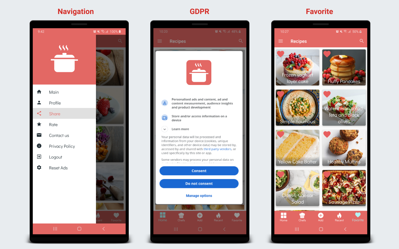 Recipes - Cookbook App for Android with Admin Panel by LeenahAlbanna