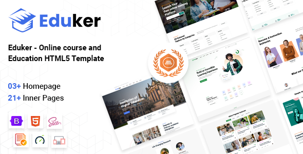 Beautiful Eduker – Online Course & Education HTML5 Template