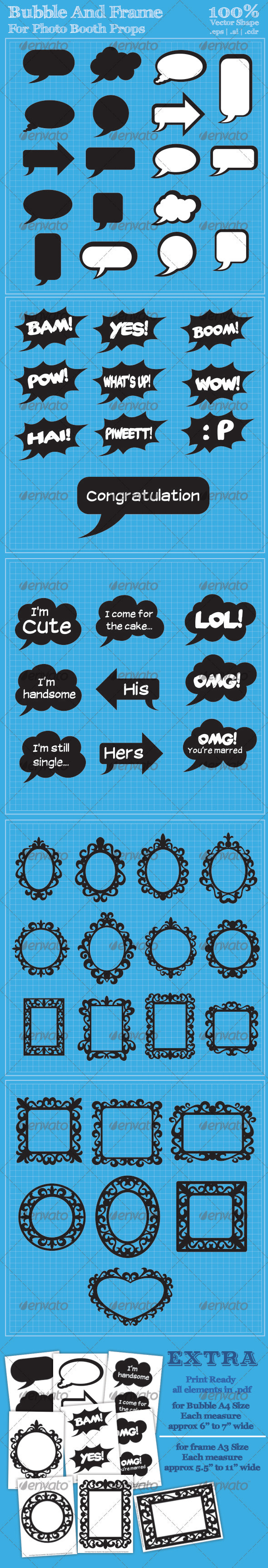 Bubble And Frame For Photo Booth Props - Decorative Symbols Decorative