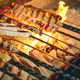 Shish kebab on skewers from different types of meat is fried on the grill - PhotoDune Item for Sale
