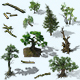 100 Different Tree, Plant, Wood Nature Environment Game Assets