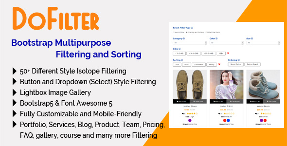 DoFilter - Bootstrap Multipurpose Filtering and Sorting