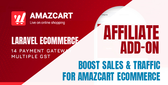Affiliate add-on | AmazCart Laravel Ecommerce System CMS