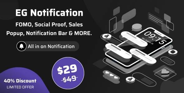 EG Notification – FOMO, Social Proof, Sales Popup and Notification Bar