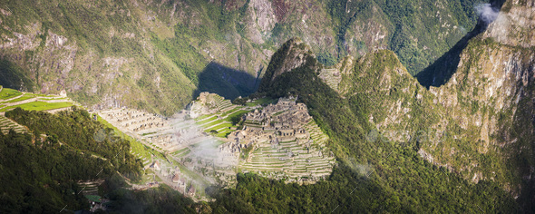 Machu Picchu Inca Ruins Seen From Sun Gate (Inti Punku Or Intipuncu ...