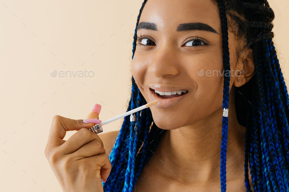 Beauty portrait of beautiful black woman Stock Photo by