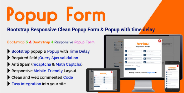 Popup Form - Bootstrap Responsive Clean Popup Form