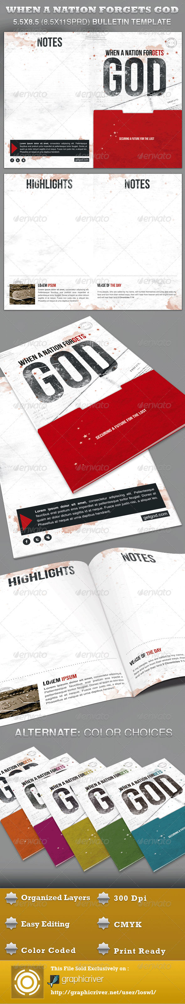 When a Nation Forgets God Bulletin Template - Informational Brochures