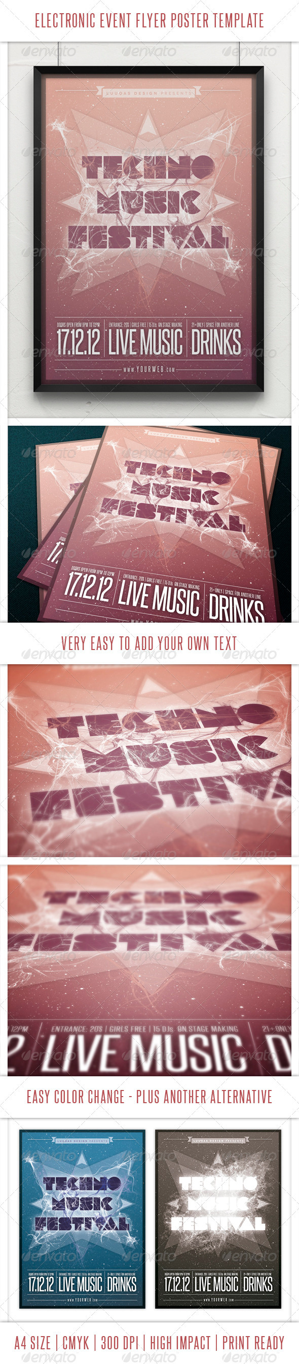Electronic Event Flyer Poster Template - Events Flyers