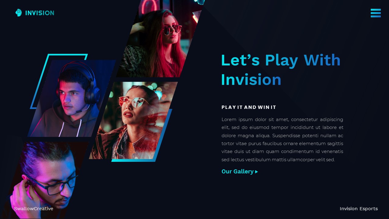 Invision – Esports Gaming Google Slide Template, Presentation Templates