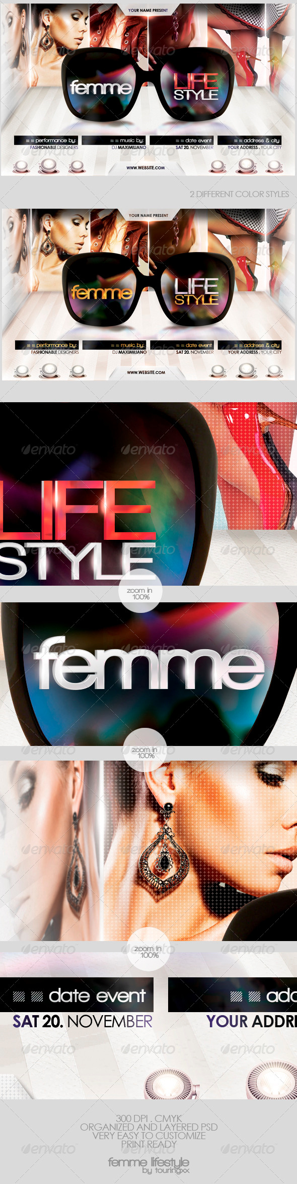Femme Lifestyle Flyer Template - Clubs & Parties Events