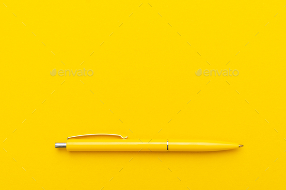 Yellow Ballpoint Pen - Stock Photo - Images