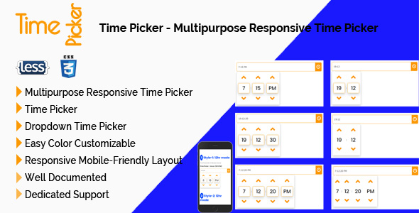 Time Picker - Multipurpose Responsive Time Picker