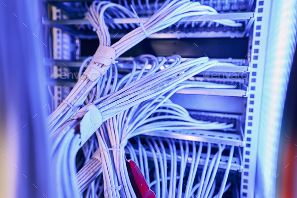Structured network cabling infrastructure in server room