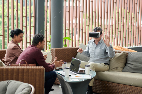 Investor Watching Virtual Reality Presentation