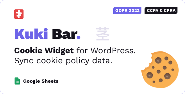 Kuki Bar - Cookie Widget for WordPress